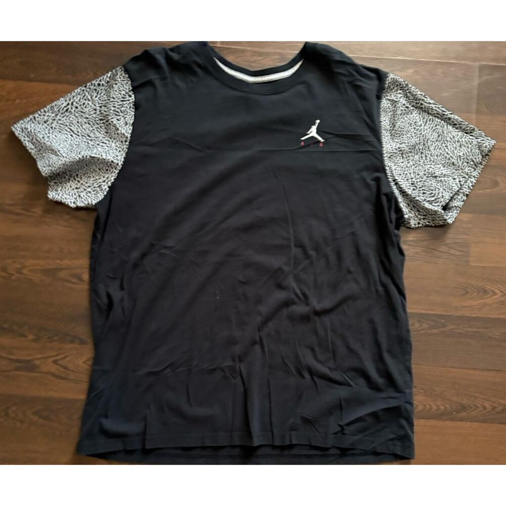 Rare Air Jordan Black T-Shirt Red Text Silver Elephant Print Jumpman Logo Sz 3xL